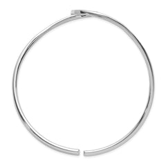 Sterling Silver Rhodium-plated Polished Wave Bangle PLB-631