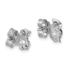 PLE-252 Sterling Silver Rhodium-plated Polished Enamel Penguin Post Earrings