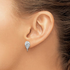 PLE-324 Sterling Silver Rhodium-plated Polished Horseshoe Crab Post Earrings