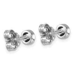 PLE-470 Sterling Silver Rhodium-Plated Polished Blue Crystal 3.5mm Post Earrings