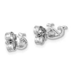 PLE-670 Sterling Silver Rhodium-Plated Polished Whale Post Earrings