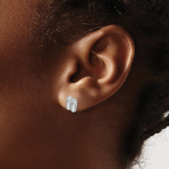 PLE-790 Sterling Silver Rhodium-Plated Polished Double Flip Flop Post Earrings