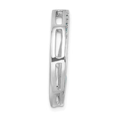 Sterling Silver Rhodium-Plated Polished CZ Wave Chain Slide PLP-029