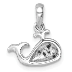 Sterling Silver Rhodium-Plated Polished Whale Pendant PLP-040