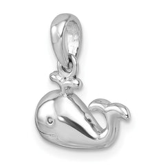 Sterling Silver Rhodium-Plated Polished Whale Pendant PLP-040
