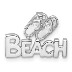 Sterling Silver Rh-Plated Polished Double Flipflop & 'Beach' Chain Slide PLP-101