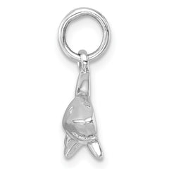 Sterling Silver Rhodium-Plated Polished Shark Pendant PLP-903