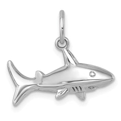 Sterling Silver Rhodium-Plated Polished Shark Pendant PLP-903