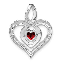 Sterling Silver Rhodium-plated Garnet and Diamond Pendant PM4440-GA-001-SSA