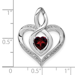 Sterling Silver Rhodium-plated Garnet and Diamond Pendant PM4440-GA-001-SSA