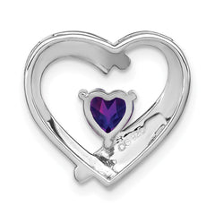 Sterling Silver Rhodium-plated Amethyst and Diamond Pendant PM7018-AM-005-SSA