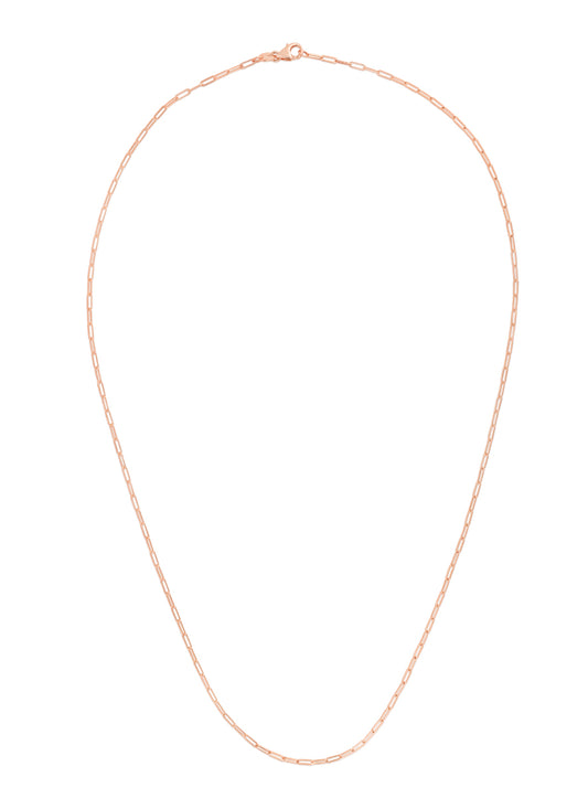 Rose Gold Polished Solid Paperclip Necklace
