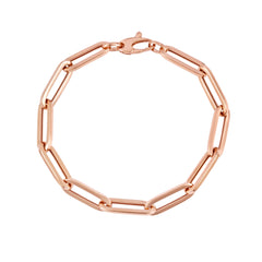 Rose Gold Polished Lite Paperclip Link Necklace