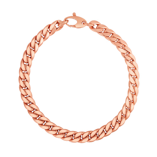 Rose Gold Polished Fancy Chain Links Bracelet