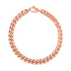 Rose Gold Polished Fancy Chain Links Bracelet