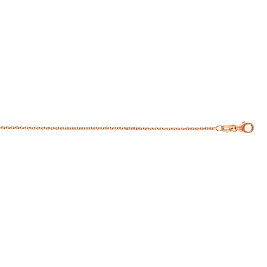 Rose Gold Polished Round Cable Necklace