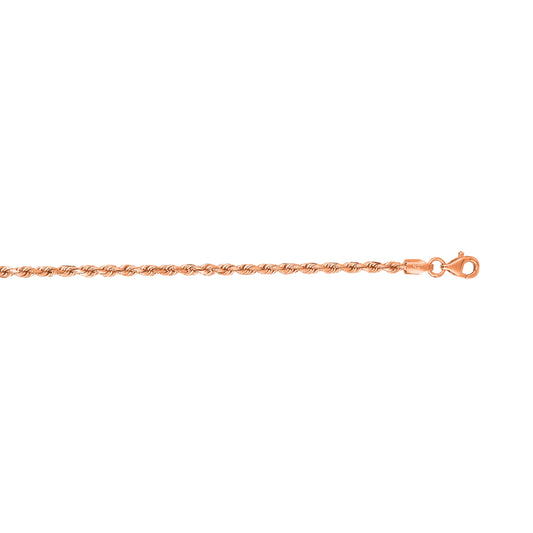 Rose Gold Diamond Cut/ Textured Diamond Cut Royal Rope Necklace