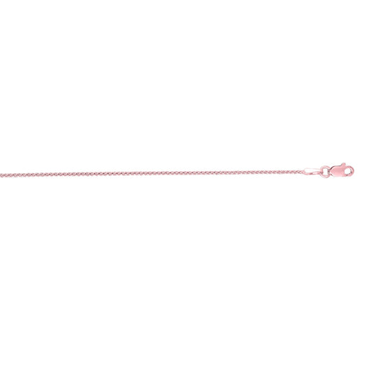 Rose Gold Polished Round Wheat Necklace