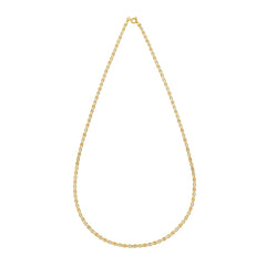 Tri-color Gold Polished Pave Valentino Chain Necklace