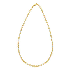 Tri-color Gold Polished Pave Valentino Chain Necklace