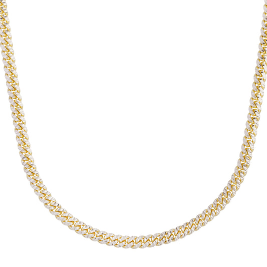 Yellow Gold Diamond Cut/ Textured Classic Miami Cuban Bracelet
