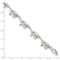 Sterling Silver Elephants Bracelet QA1-7