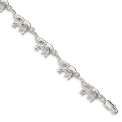 Sterling Silver Elephants Bracelet QA1-7