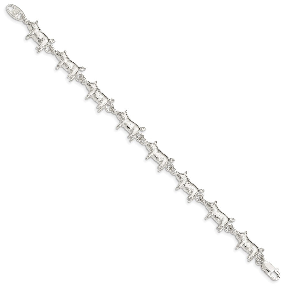 Sterling Silver Pig Bracelet QA10-7