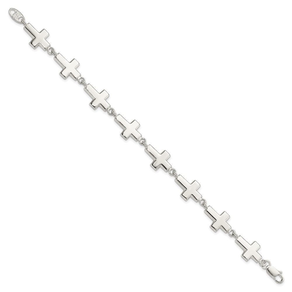 Sterling Silver Crosses Bracelet QA25-7