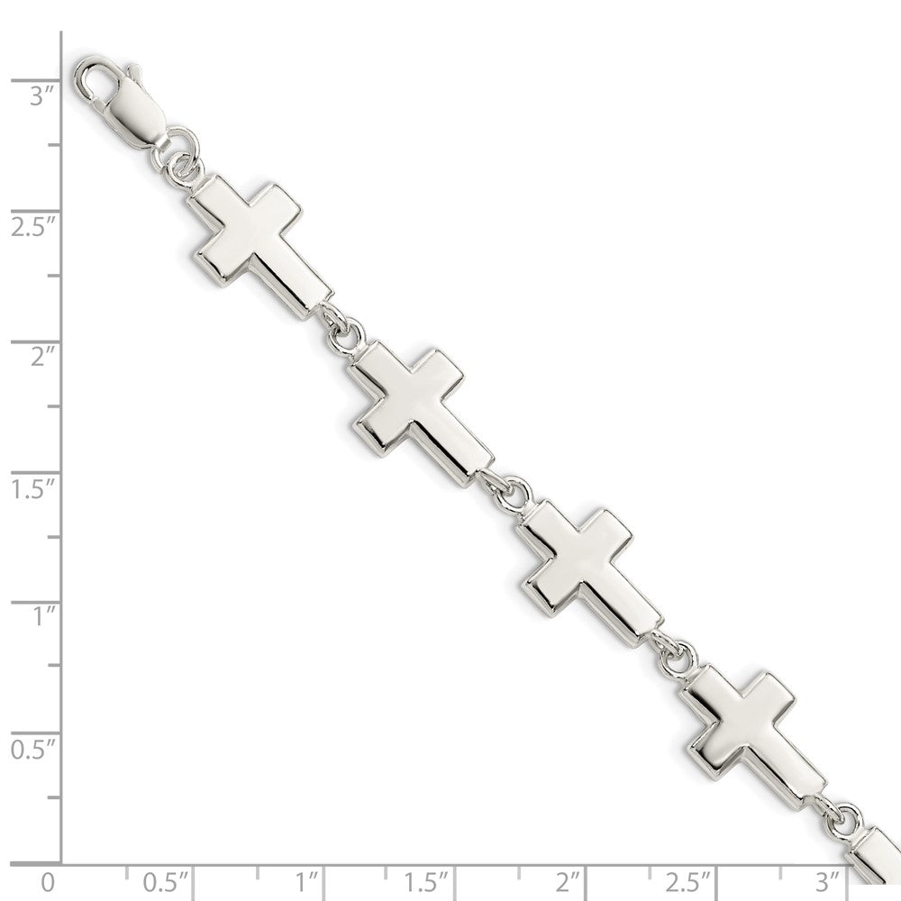 Sterling Silver Crosses Bracelet QA25-7