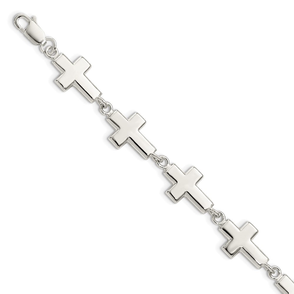 Sterling Silver Crosses Bracelet QA25-7