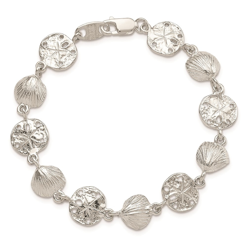 Sterling Silver Seashells and Sand Dollars Bracelet QA31-7