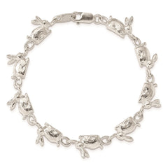 Sterling Silver Rabbits Bracelet QA4-7