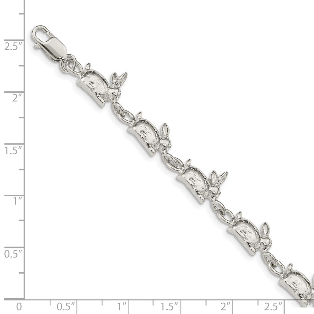 Sterling Silver Rabbits Bracelet QA4-7