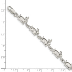 Sterling Silver Rabbits Bracelet QA4-7