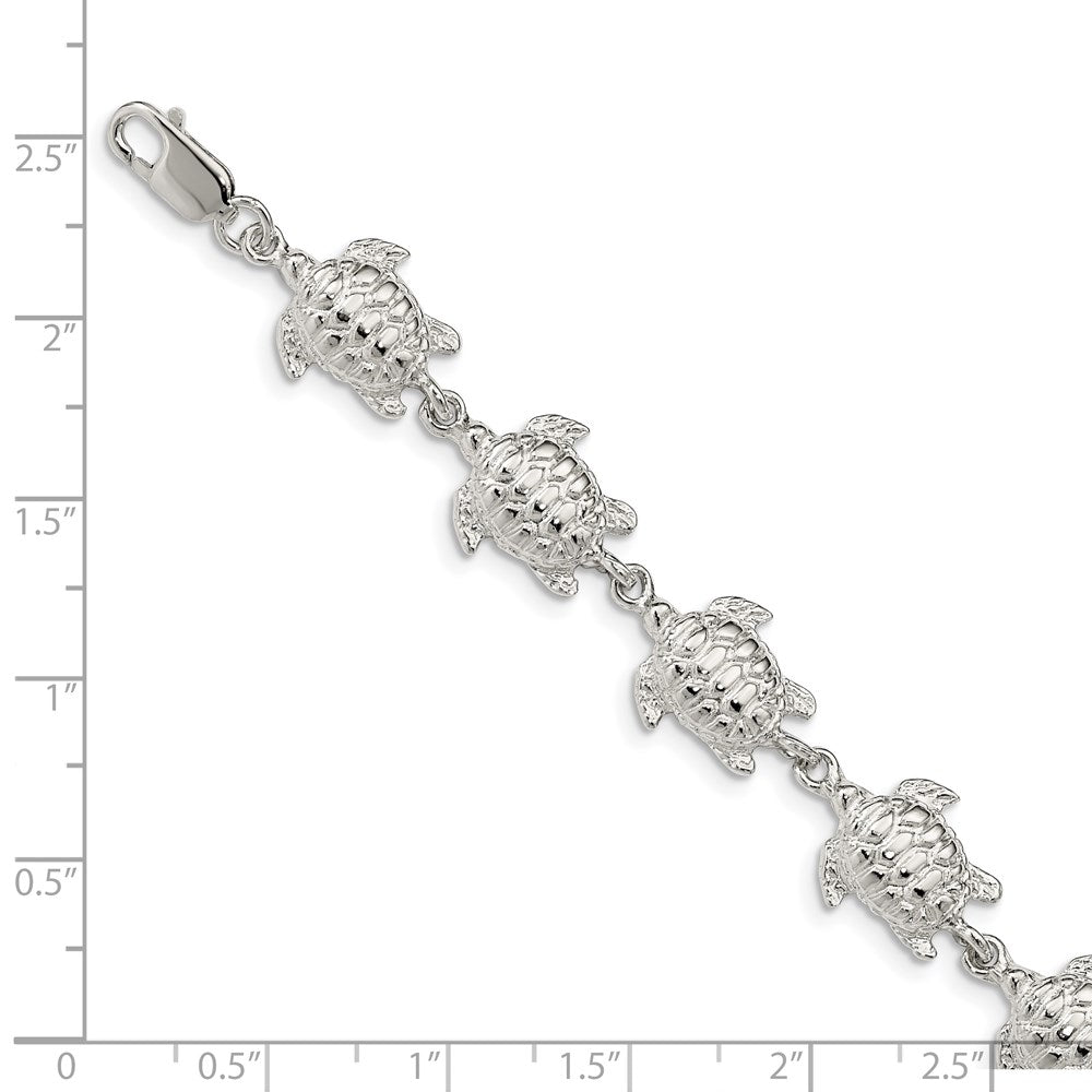 Sterling Silver Sea Turtles Bracelet QA40-7