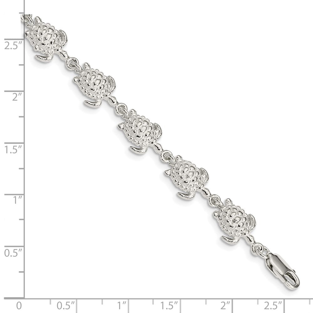 Sterling Silver Sea Turtles Bracelet QA41-7