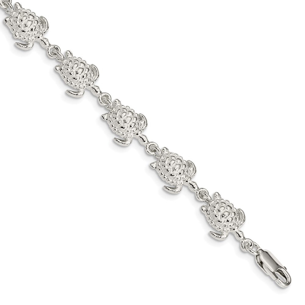 Sterling Silver Sea Turtles Bracelet QA41-7