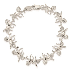Sterling Silver Horses Bracelet QA5-7