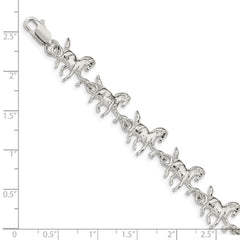 Sterling Silver Horses Bracelet QA5-7
