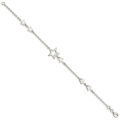 Sterling Silver Star Bracelet QA71-7.5