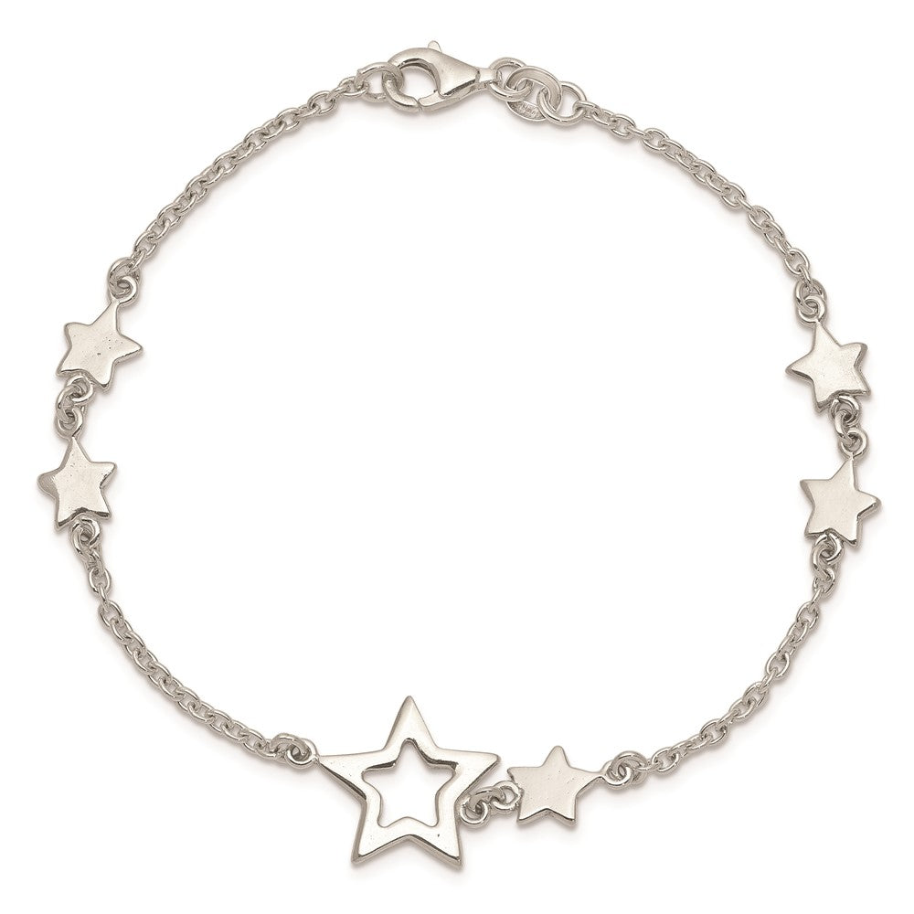 Sterling Silver Star Bracelet QA71-7.5