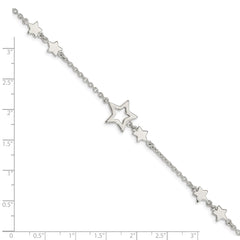 Sterling Silver Star Bracelet QA71-7.5