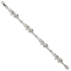 Sterling Silver Alligator Bracelet QA9-7