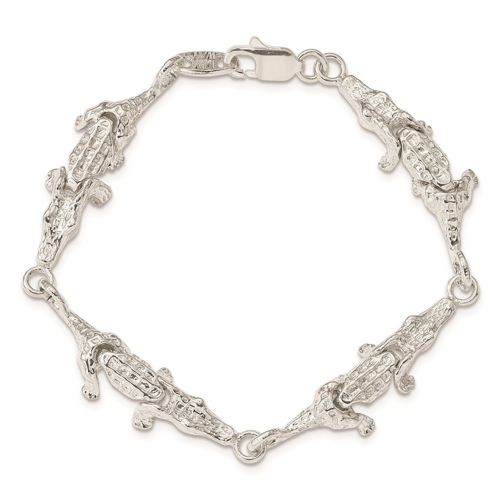 Sterling Silver Alligator Bracelet QA9-7
