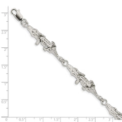 Sterling Silver Alligator Bracelet QA9-7
