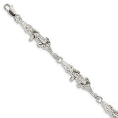 Sterling Silver Alligator Bracelet QA9-7
