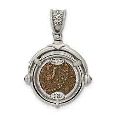 Ancient Coins Sterling Silver and Bronze Antiqued Widow's Mite Coin Reversible Pendant with a Certificate of Authenticity QAC100