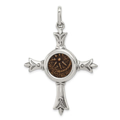 Ancient Coins Sterling Silver and Bronze Antiqued Widow's Mite Coin Cross Pendant with a Certificate of Authenticity QAC113