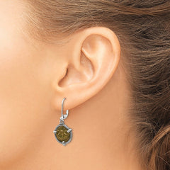 QAC116 Ancient Coins Sterling Silver and Bronze Antiqued Widow's Mite Coin Leverback Dangle Earrings with a Certificate of Authenticity